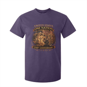 Blessings 250 Years America T Shirt For Kid Christian Patriotic One Nation Under God Founding Fathers TS10 Purple Print Your Wear