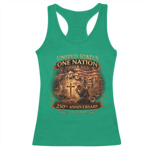 Blessings 250 Years America Racerback Tank Top Christian Patriotic One Nation Under God Founding Fathers TS10 Irish Green Print Your Wear