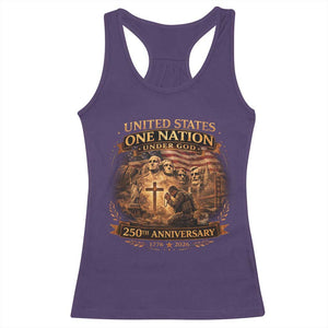 Blessings 250 Years America Racerback Tank Top Christian Patriotic One Nation Under God Founding Fathers TS10 Purple Print Your Wear