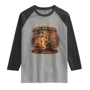 Blessings 250 Years America Raglan Shirt Christian Patriotic One Nation Under God Founding Fathers TS10 Sport Gray Black Print Your Wear