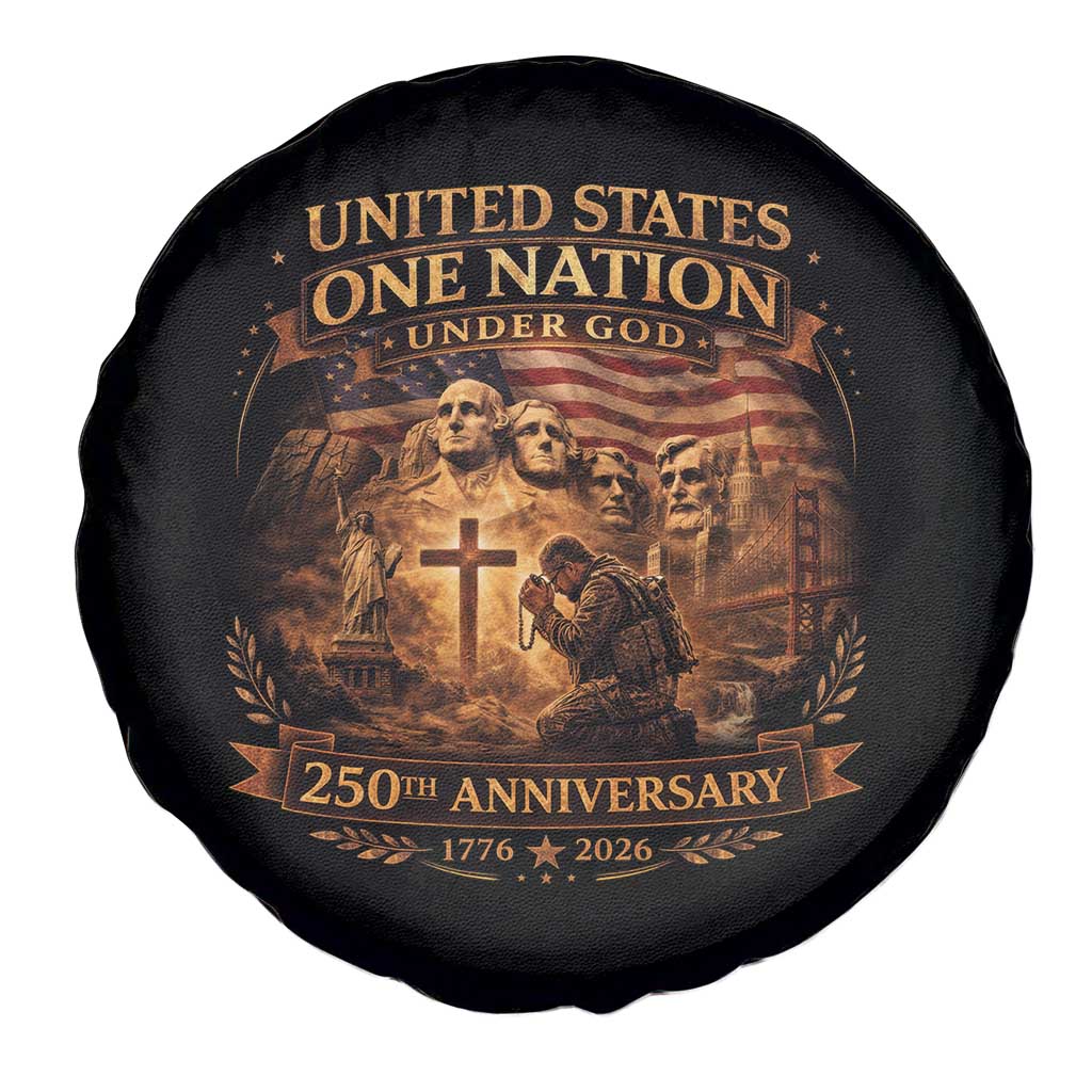 Blessings 250 Years America Spare Tire Cover Christian Patriotic One Nation Under God Founding Fathers TS10 Print Your Wear