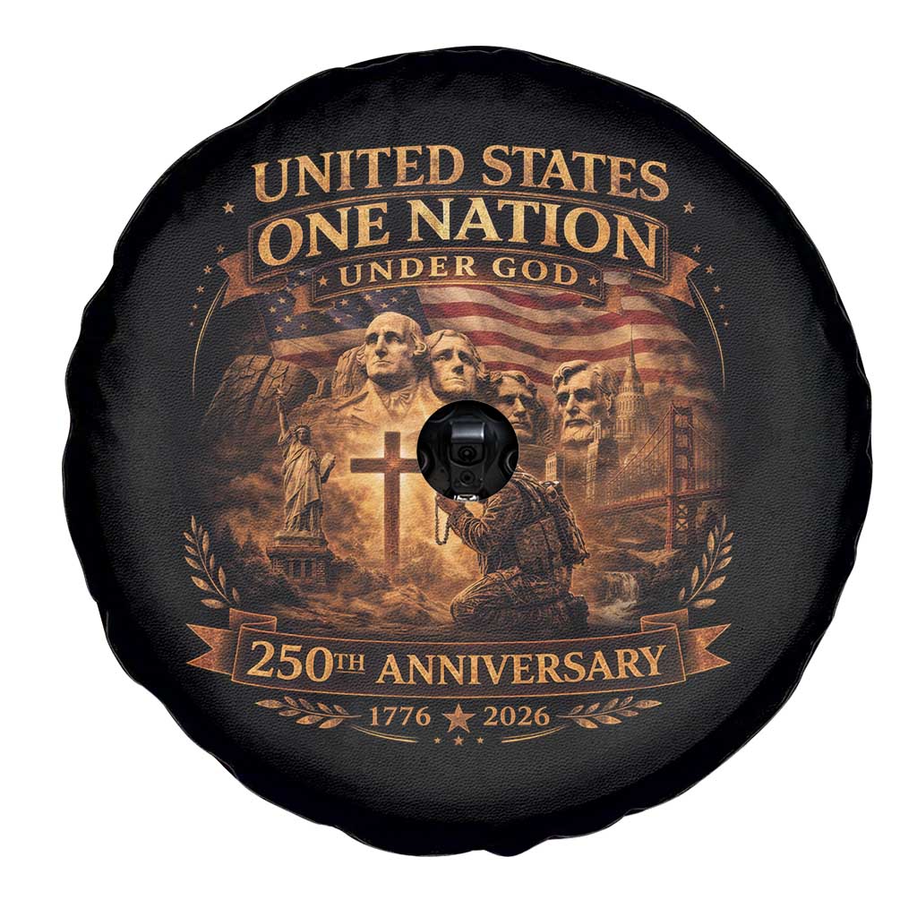 Blessings 250 Years America Spare Tire Cover Christian Patriotic One Nation Under God Founding Fathers TS10 Print Your Wear