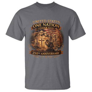 Blessings 250 Years America T Shirt Christian Patriotic One Nation Under God Founding Fathers TS10 Charcoal Print Your Wear