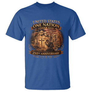 Blessings 250 Years America T Shirt Christian Patriotic One Nation Under God Founding Fathers TS10 Royal Blue Print Your Wear