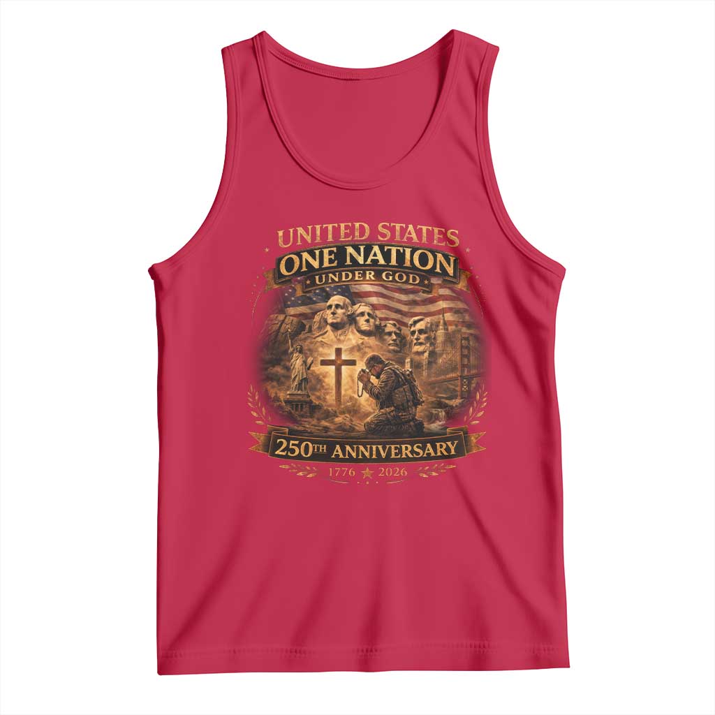 Blessings 250 Years America Tank Top Christian Patriotic One Nation Under God Founding Fathers TS10 Red Print Your Wear