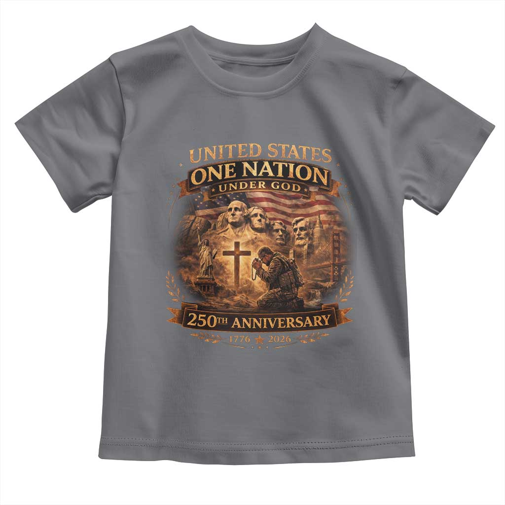 Blessings 250 Years America Toddler T Shirt Christian Patriotic One Nation Under God Founding Fathers TS10 Charcoal Print Your Wear