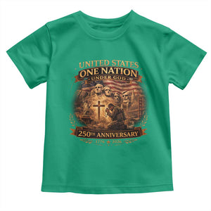 Blessings 250 Years America Toddler T Shirt Christian Patriotic One Nation Under God Founding Fathers TS10 Irish Green Print Your Wear