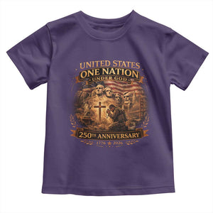 Blessings 250 Years America Toddler T Shirt Christian Patriotic One Nation Under God Founding Fathers TS10 Purple Print Your Wear
