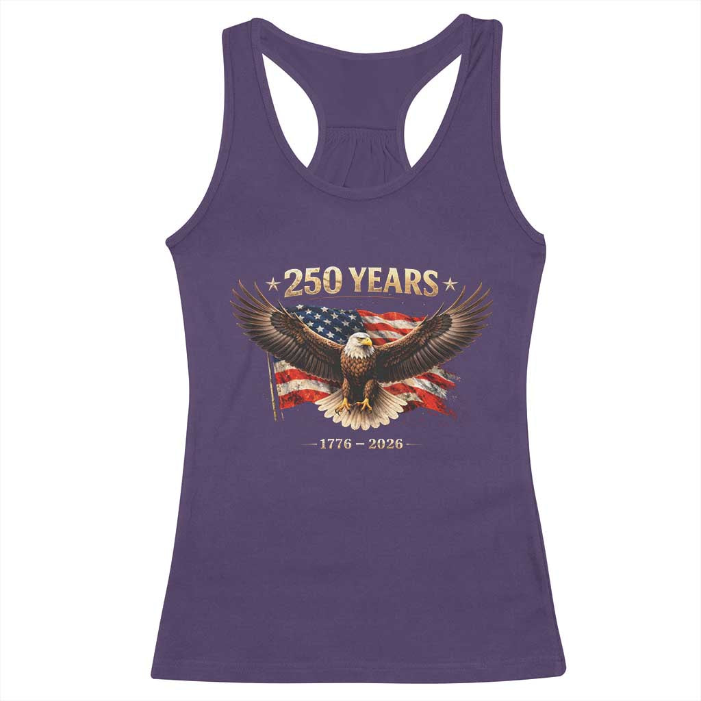 250 Years USA Racerback Tank Top Patriotic Eagle America Flag 250th Anniversary 1776 2026 TS10 Purple Print Your Wear
