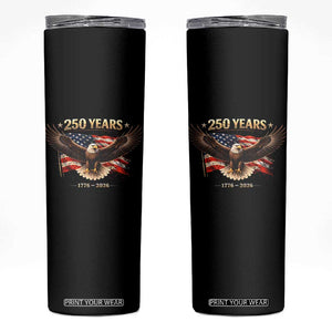250 Years USA Skinny Tumbler Patriotic Eagle America Flag 250th Anniversary 1776 2026 TS10 Black Print Your Wear