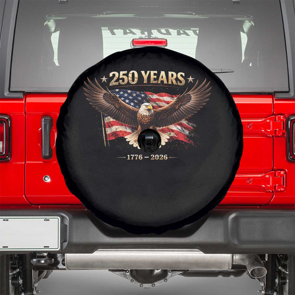 250 Years USA Spare Tire Cover Patriotic Eagle America Flag 250th Anniversary 1776 2026 TS10 Black Print Your Wear