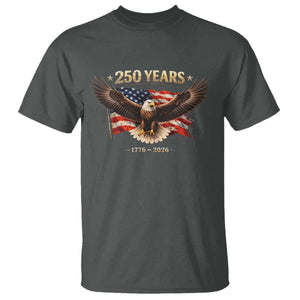 250 Years USA T Shirt Patriotic Eagle America Flag 250th Anniversary 1776 2026 TS10 Dark Heather Print Your Wear