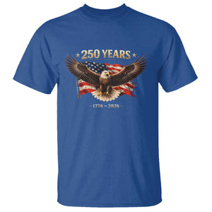 250 Years USA T Shirt Patriotic Eagle America Flag 250th Anniversary 1776 2026 TS10 Royal Blue Print Your Wear