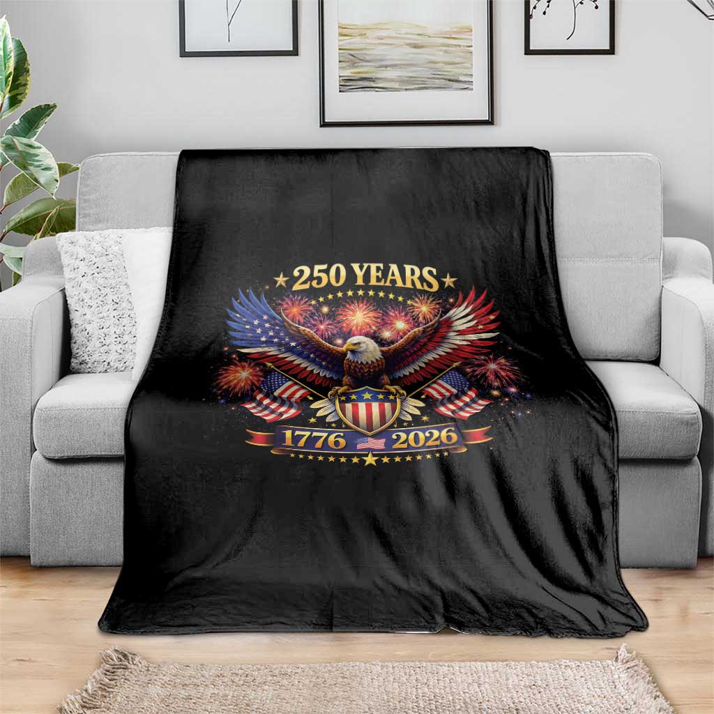 USA 250th Anniversary Eagle Throw Blanket 4th July Independence Day Patriotic USA Flag TS10 Print Your Wear
