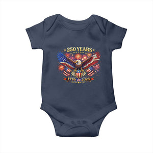 USA 250th Anniversary Eagle Baby Onesie 4th July Independence Day Patriotic USA Flag TS10 Navy Print Your Wear