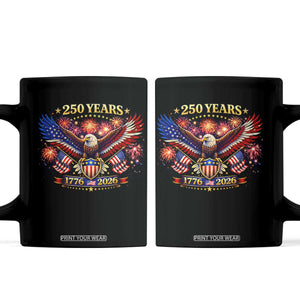 USA 250th Anniversary Eagle Coffee Mug 4th July Independence Day Patriotic USA Flag TS10 Black Print Your Wear