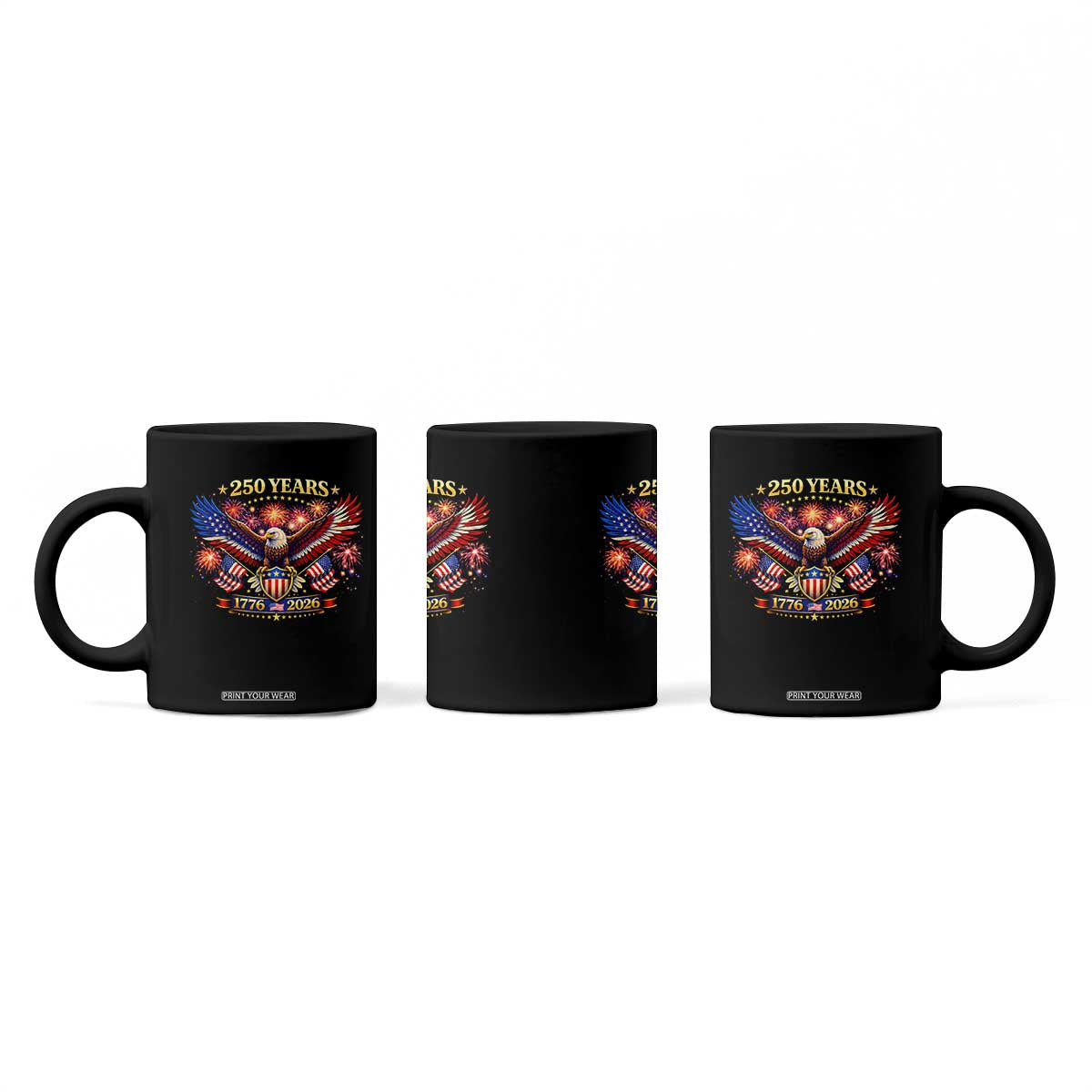 USA 250th Anniversary Eagle Coffee Mug 4th July Independence Day Patriotic USA Flag TS10 Print Your Wear
