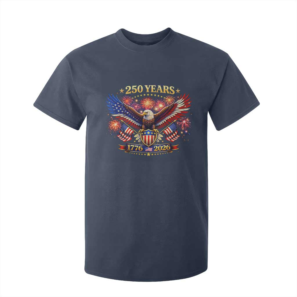 USA 250th Anniversary Eagle T Shirt For Kid 4th July Independence Day Patriotic USA Flag TS10 Navy Print Your Wear