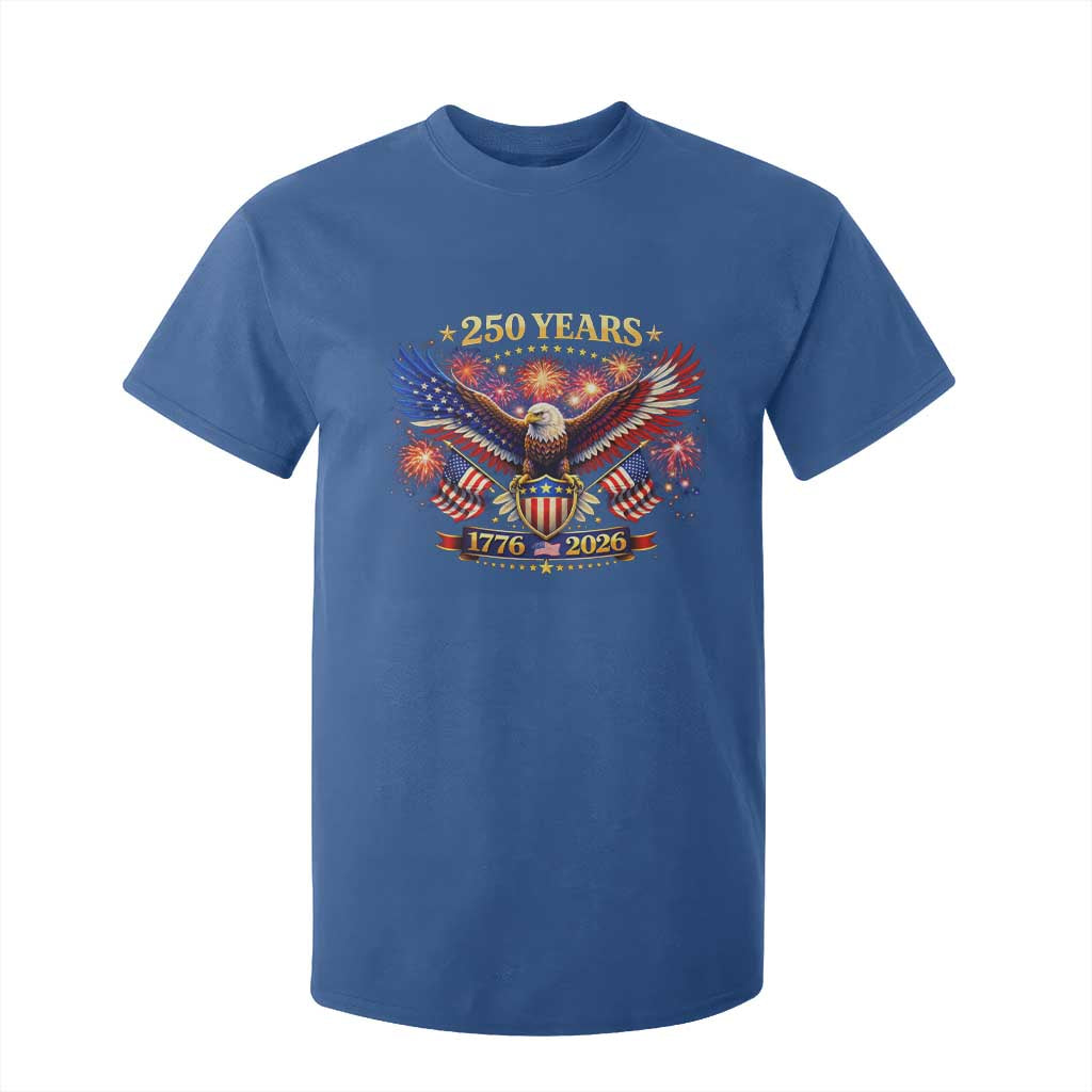 USA 250th Anniversary Eagle T Shirt For Kid 4th July Independence Day Patriotic USA Flag TS10 Royal Blue Print Your Wear