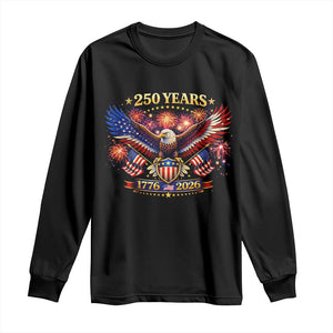 USA 250th Anniversary Eagle Long Sleeve Shirt 4th July Independence Day Patriotic USA Flag TS10 Black Print Your Wear