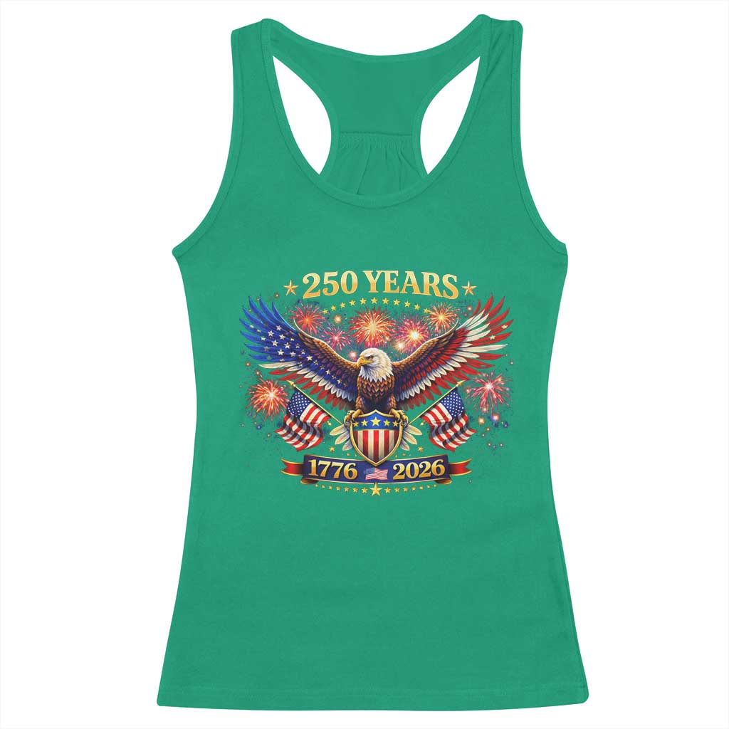USA 250th Anniversary Eagle Racerback Tank Top 4th July Independence Day Patriotic USA Flag TS10 Irish Green Print Your Wear
