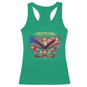 USA 250th Anniversary Eagle Racerback Tank Top 4th July Independence Day Patriotic USA Flag TS10 Irish Green Print Your Wear