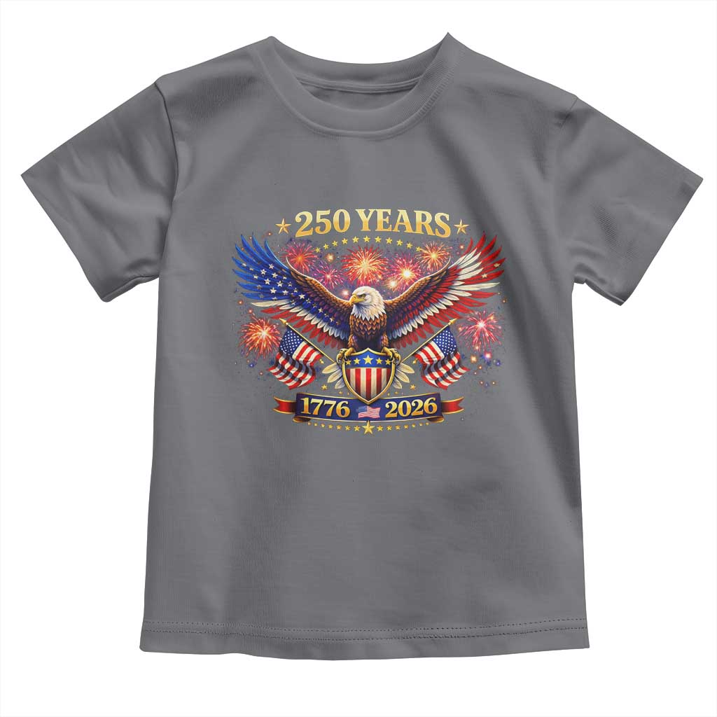 USA 250th Anniversary Eagle Toddler T Shirt 4th July Independence Day Patriotic USA Flag TS10 Charcoal Print Your Wear
