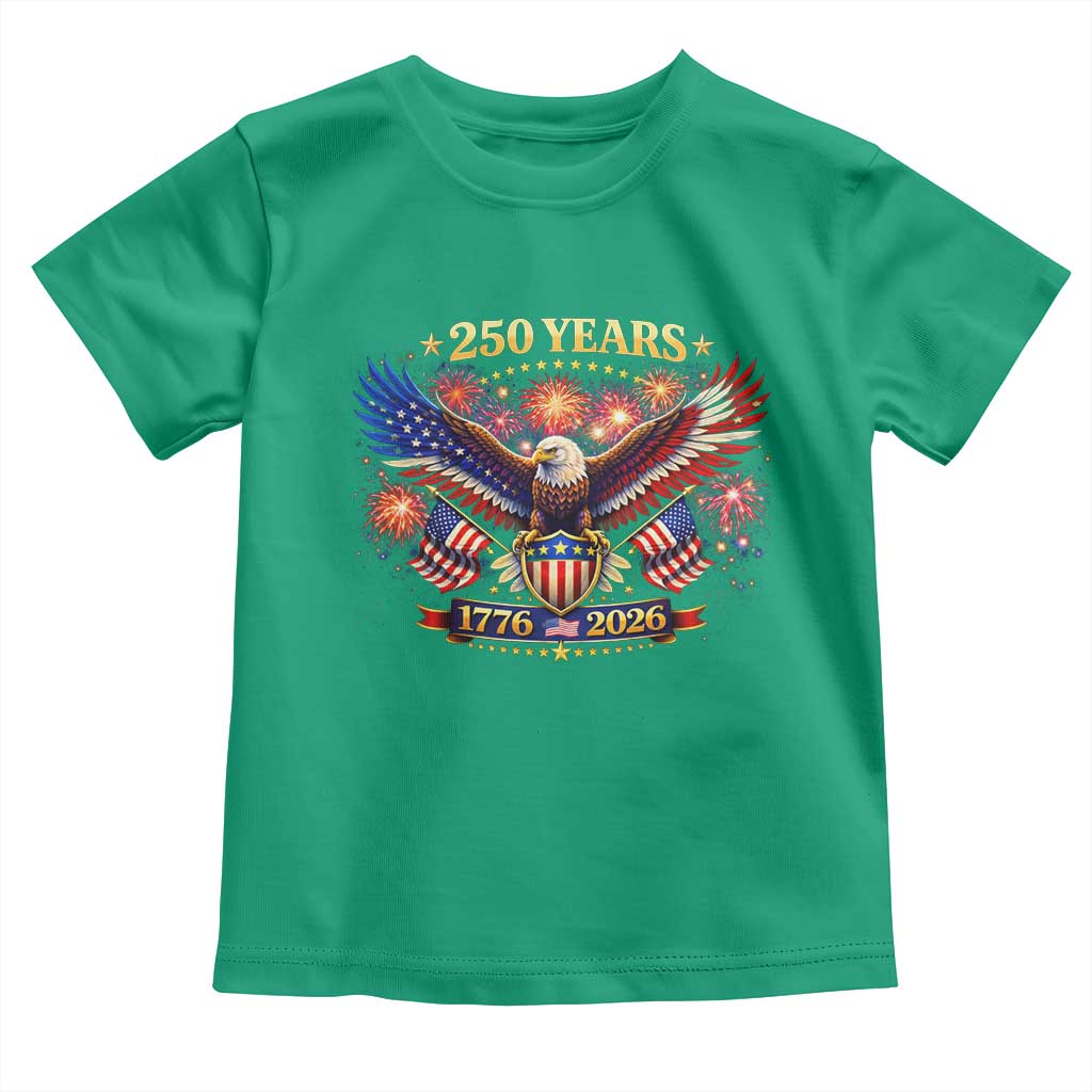 USA 250th Anniversary Eagle Toddler T Shirt 4th July Independence Day Patriotic USA Flag TS10 Irish Green Print Your Wear