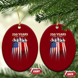 250 Years Anniversary Ceramic Ornament Usa American Flag 1776 2026 Patriotic Independence Day 4th July TS10 Print Your Wear