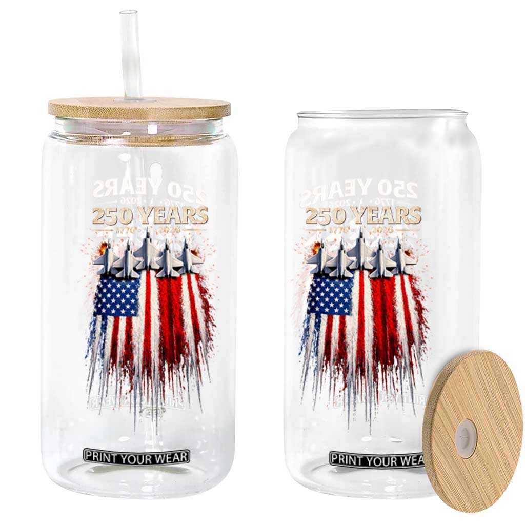 250 Years Anniversary Glass Can Usa American Flag 1776 2026 Patriotic Independence Day 4th July TS10 Print Your Wear