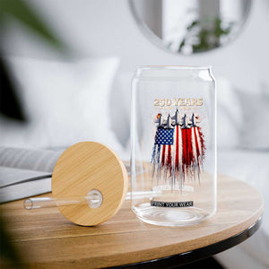 250 Years Anniversary Glass Can Usa American Flag 1776 2026 Patriotic Independence Day 4th July TS10 Print Your Wear