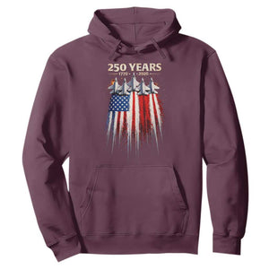 250 Years Anniversary Hoodie Usa American Flag 1776 2026 Patriotic Independence Day 4th July TS10 Maroon Print Your Wear