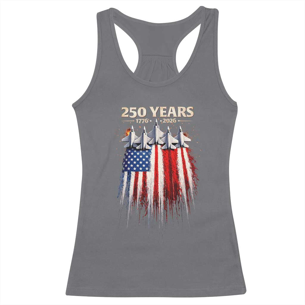 250 Years Anniversary Racerback Tank Top Usa American Flag 1776 2026 Patriotic Independence Day 4th July TS10 Charcoal Print Your Wear