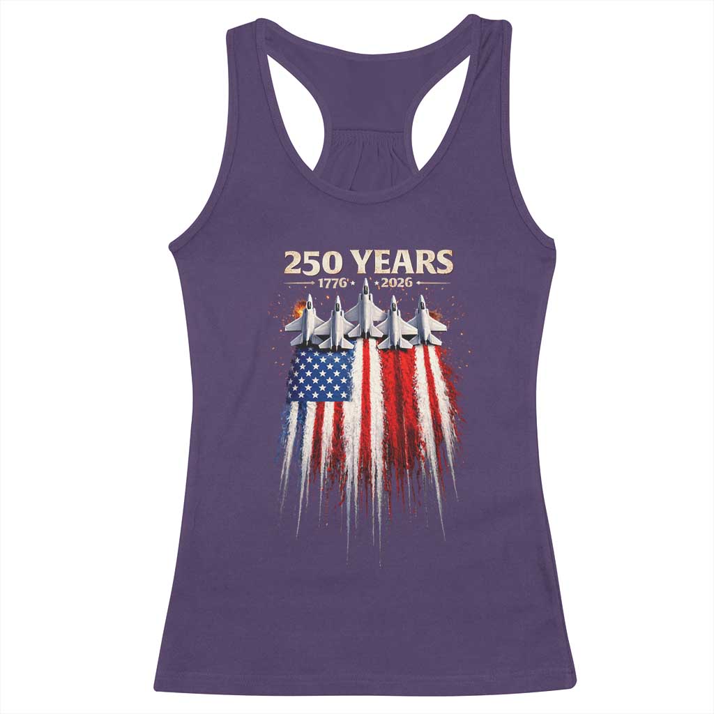 250 Years Anniversary Racerback Tank Top Usa American Flag 1776 2026 Patriotic Independence Day 4th July TS10 Purple Print Your Wear