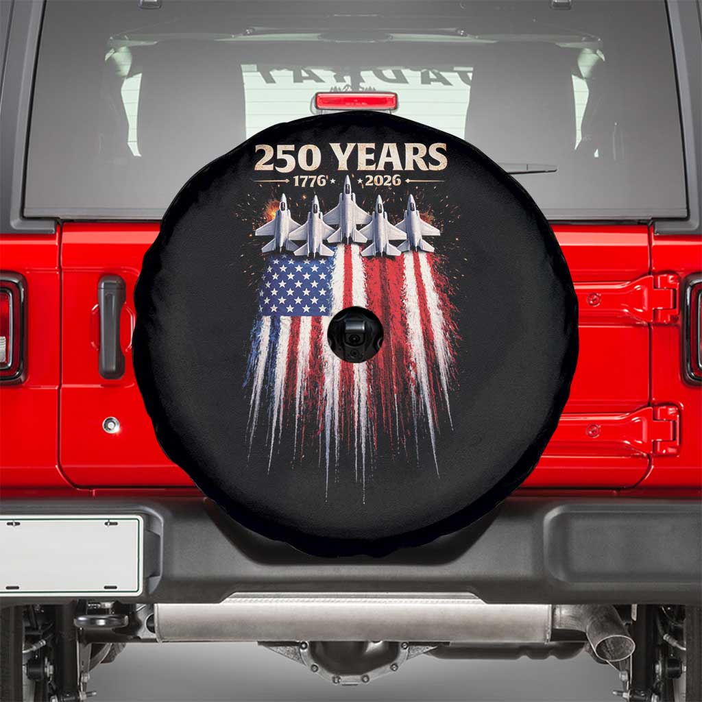 250 Years Anniversary Spare Tire Cover Usa American Flag 1776 2026 Patriotic Independence Day 4th July TS10 Black Print Your Wear