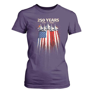 250 Years Anniversary T Shirt For Women Usa American Flag 1776 2026 Patriotic Independence Day 4th July TS10 Purple Print Your Wear