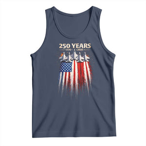 250 Years Anniversary Tank Top Usa American Flag 1776 2026 Patriotic Independence Day 4th July TS10 Navy Print Your Wear