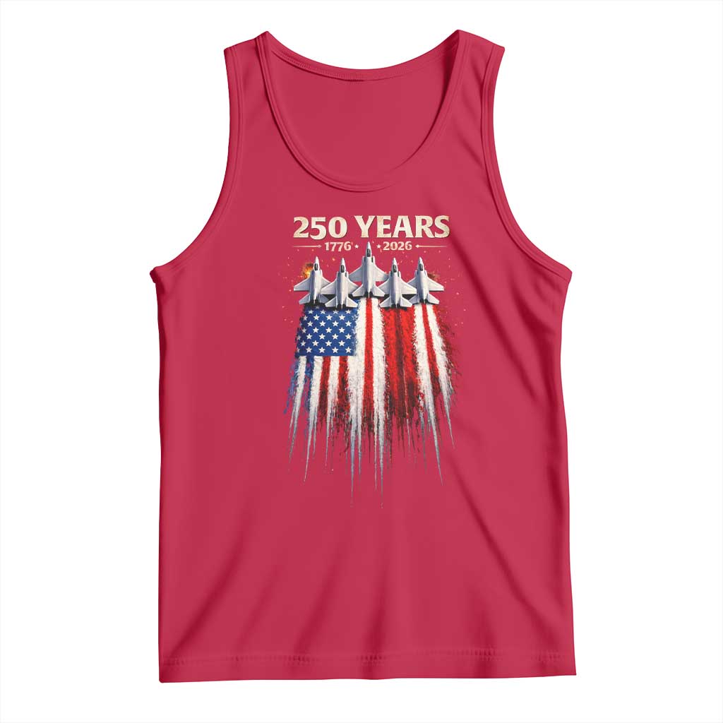 250 Years Anniversary Tank Top Usa American Flag 1776 2026 Patriotic Independence Day 4th July TS10 Red Print Your Wear