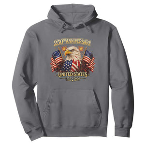 250th Anniversary Hoodie United States 250 Years Birthday 1776 2026 Eagle USA Flag TS10 Charcoal Print Your Wear