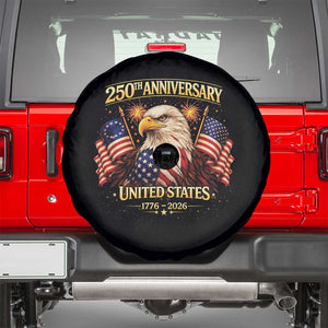 250th Anniversary Spare Tire Cover United States 250 Years Birthday 1776 2026 Eagle USA Flag TS10 Black Print Your Wear