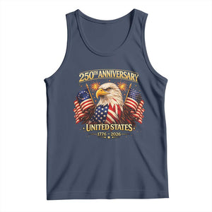 250th Anniversary Tank Top United States 250 Years Birthday 1776 2026 Eagle USA Flag TS10 Navy Print Your Wear