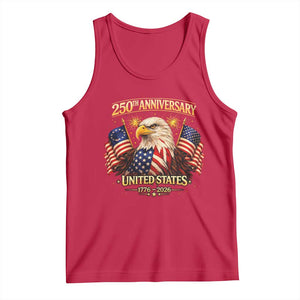 250th Anniversary Tank Top United States 250 Years Birthday 1776 2026 Eagle USA Flag TS10 Red Print Your Wear