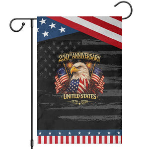 250th Anniversary Garden Flag - United States 250 Years Birthday 1776 2026 Eagle USA Flag TS10 Distressed Black Blue Print Your Wear