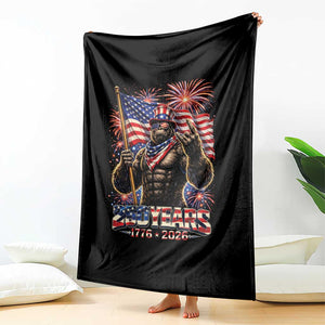 Bigfoot 250th Anniversary Throw Blanket USA Independence 250 Years Of Freedom 1776 2026 Patriotic Flag TS10 Print Your Wear