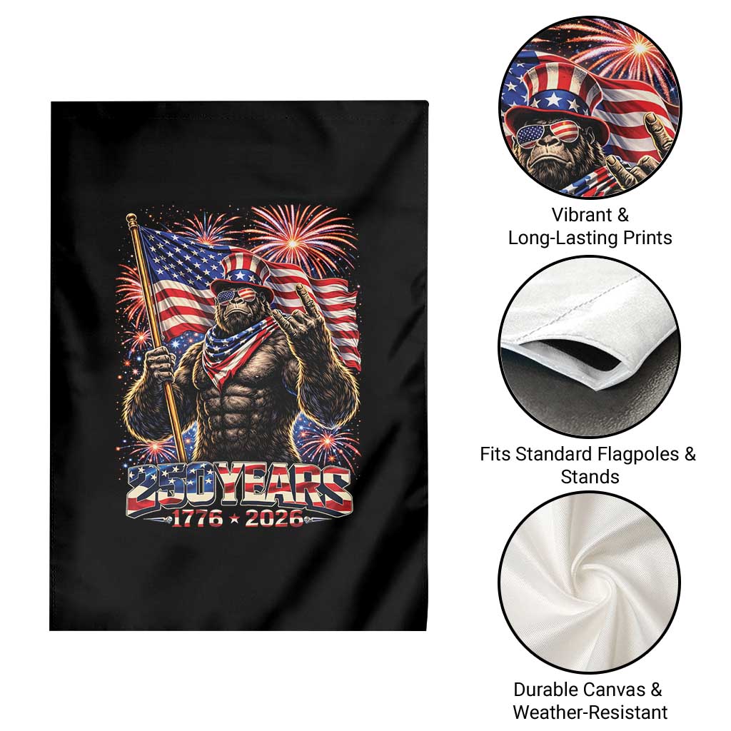 Bigfoot 250th Anniversary Garden Flag USA Independence 250 Years Of Freedom 1776 2026 Patriotic Flag TS10 Print Your Wear