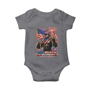 Bigfoot 250th Anniversary Baby Onesie USA Independence 250 Years Of Freedom 1776 2026 Patriotic Flag TS10 Charcoal Print Your Wear
