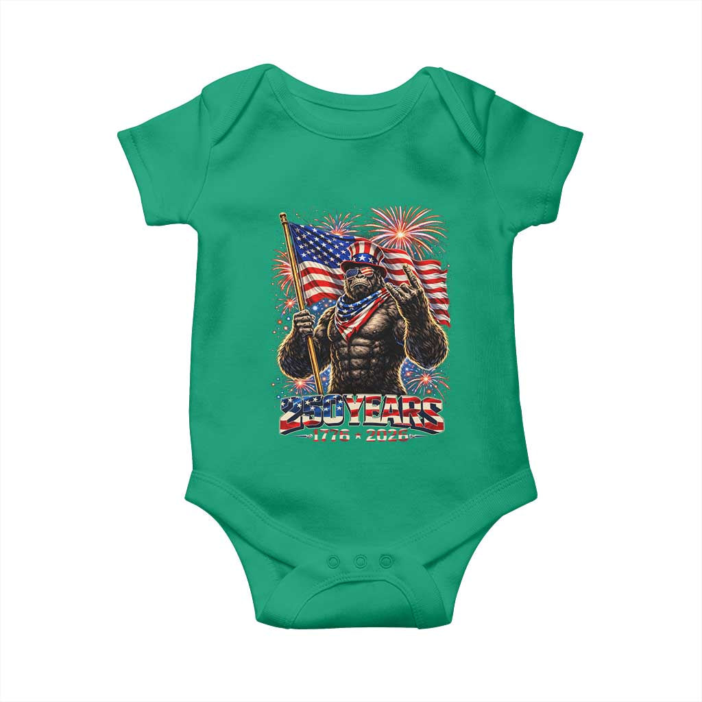 Bigfoot 250th Anniversary Baby Onesie USA Independence 250 Years Of Freedom 1776 2026 Patriotic Flag TS10 Irish Green Print Your Wear