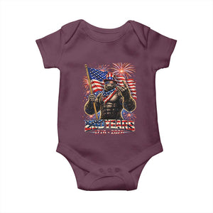 Bigfoot 250th Anniversary Baby Onesie USA Independence 250 Years Of Freedom 1776 2026 Patriotic Flag TS10 Maroon Print Your Wear