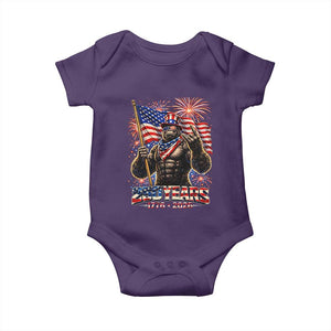 Bigfoot 250th Anniversary Baby Onesie USA Independence 250 Years Of Freedom 1776 2026 Patriotic Flag TS10 Purple Print Your Wear