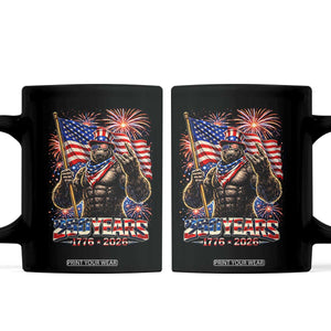 Bigfoot 250th Anniversary Coffee Mug USA Independence 250 Years Of Freedom 1776 2026 Patriotic Flag TS10 Black Print Your Wear